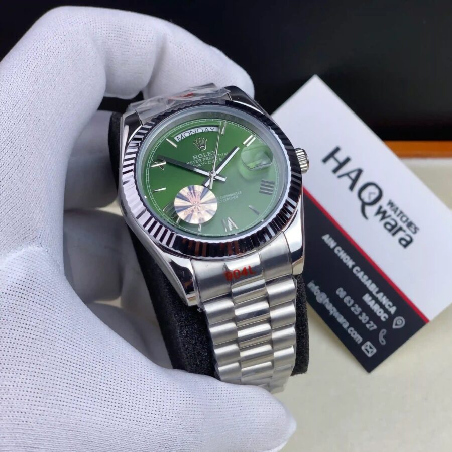 Day-Date Argente Vert Hommes