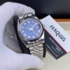 Rolex Date Just Argenté Bleu Femmes