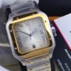 Cartier Santos Argenté Doré Gris Automatique Hommes