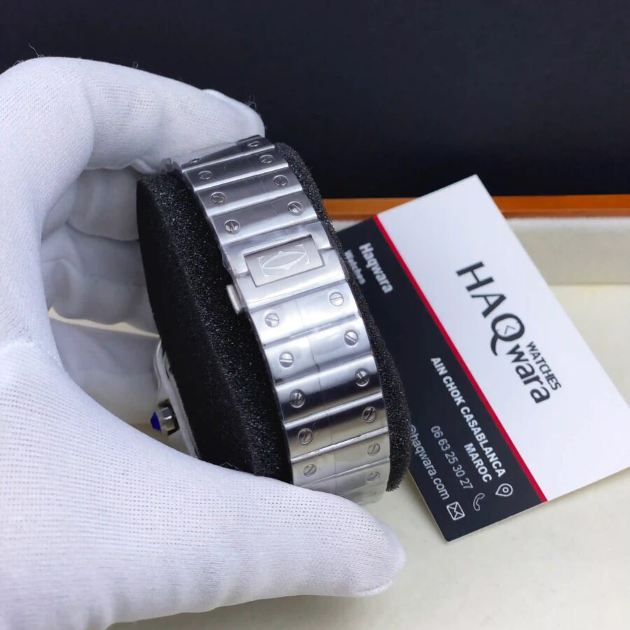 Cartier Santos Argenté Bleu