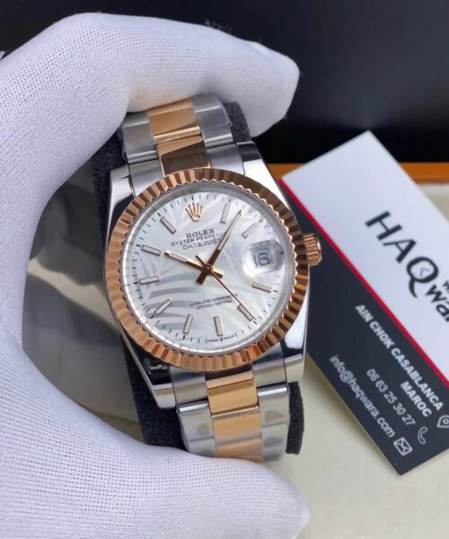 Rolex Date Just Argenté Rose Jubilee Femmes