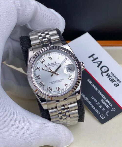 Rolex Date Just Argenté Jubilee Femmes