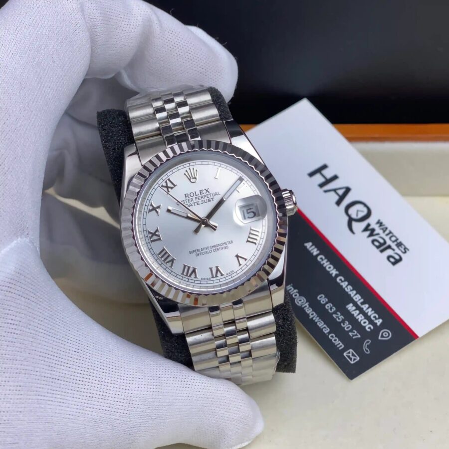 Rolex Date Just Argenté Jubilee Femmes