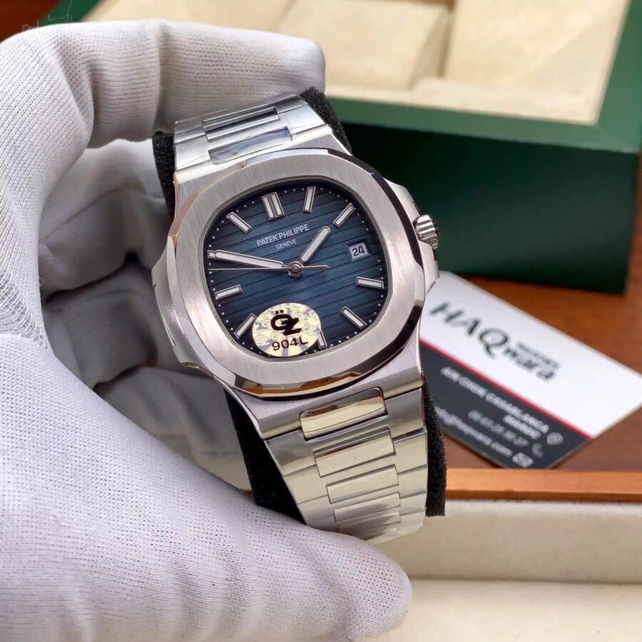 Patek Philippe Nautilus Argenté Bleu Hommes