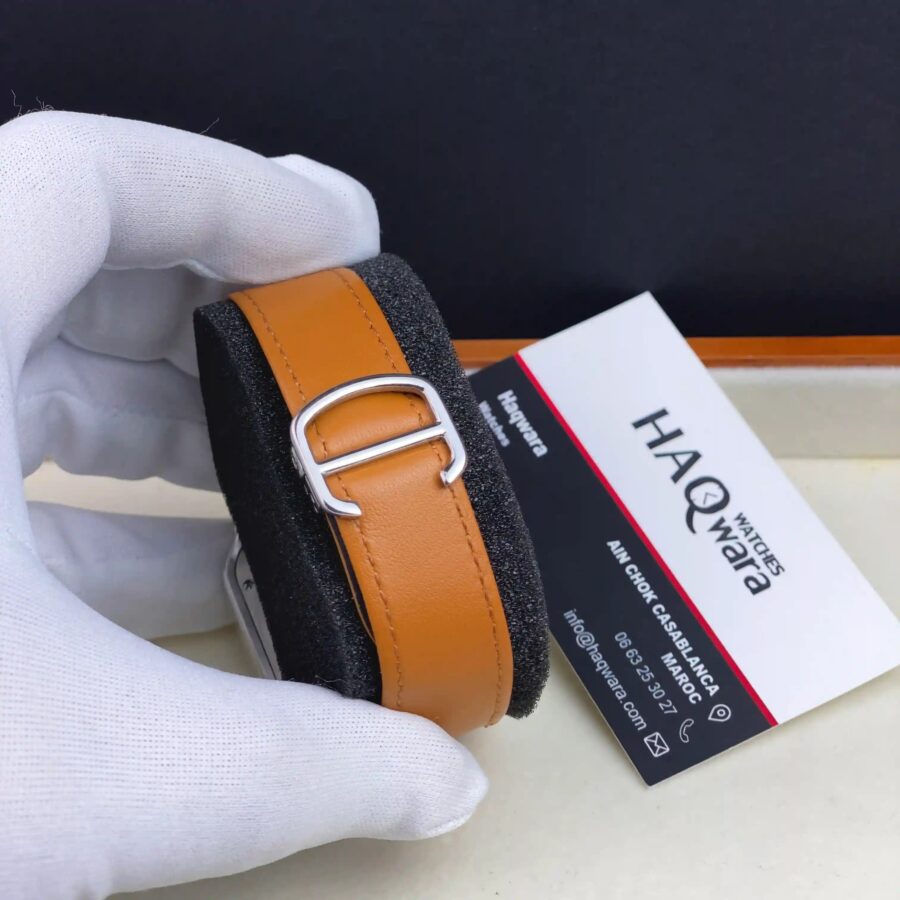 Cartier Santos Argenté Orange Cuire Automatique Hommes