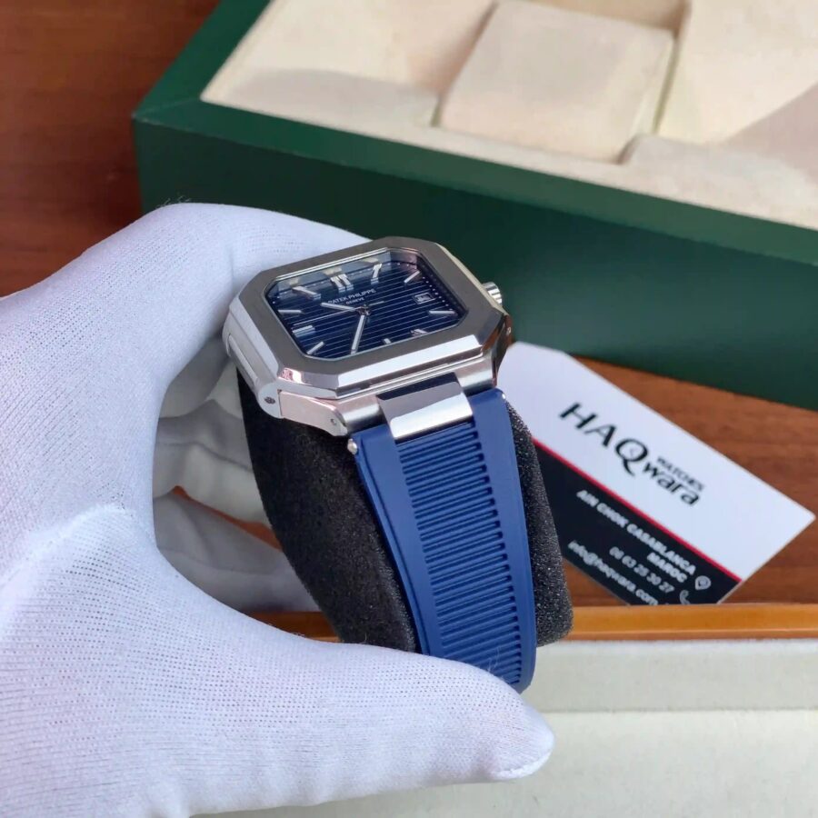 Patek Philippe Cubitus Argenté Bleu Silicone