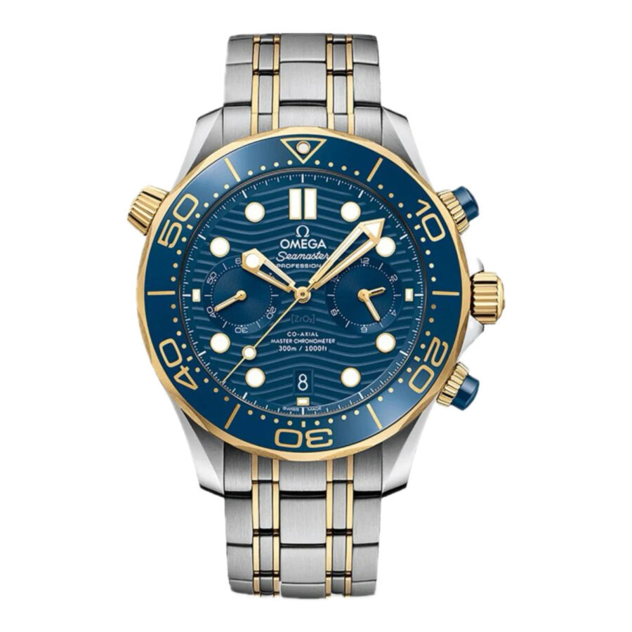 Omega Seamaster Bleu Doré Chrono Hommes