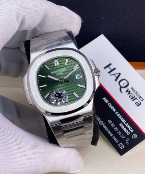 Patek Philippe Nautilus Argenté Vert Hommes