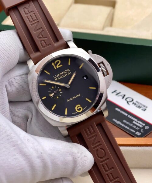 Panerai Luminor Argenté Marron Silicone