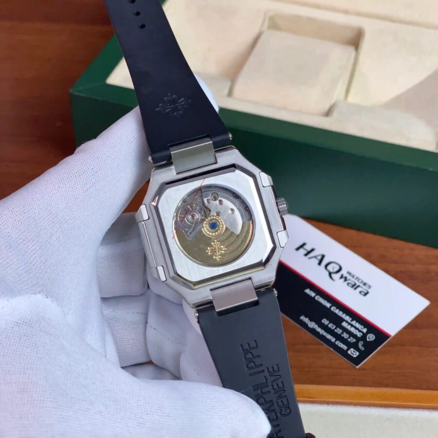 Patek Philippe Cubitus Argenté Noir Silicone