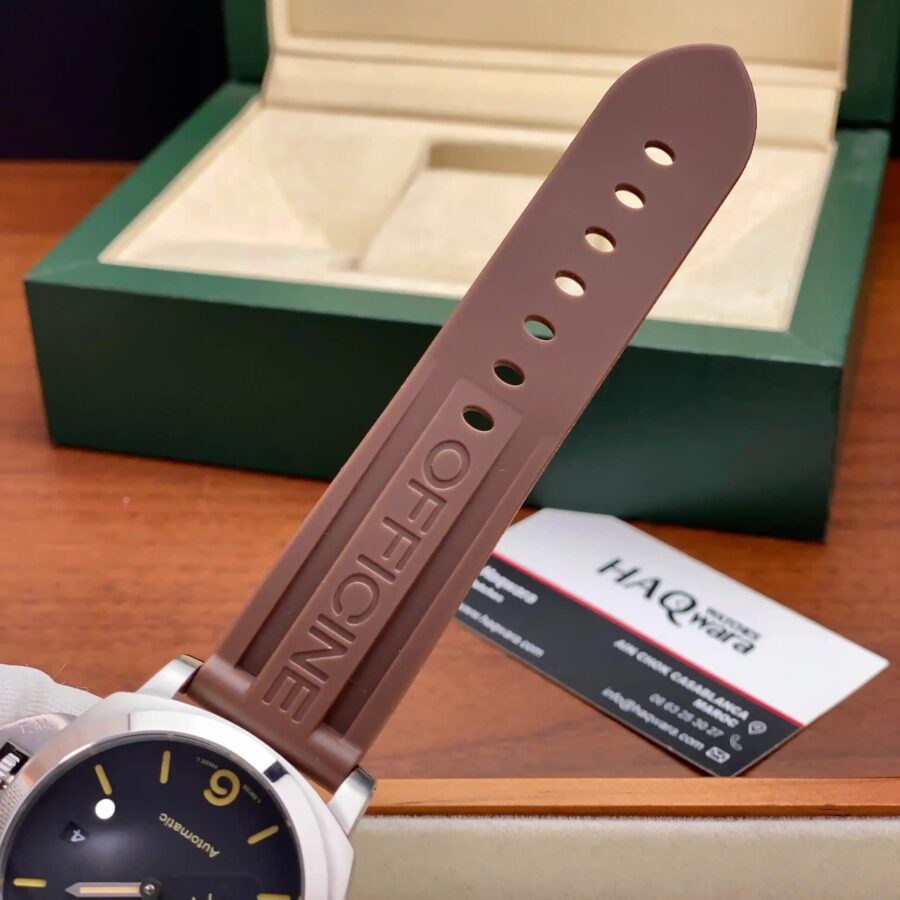Panerai Luminor Argenté Marron Silicone