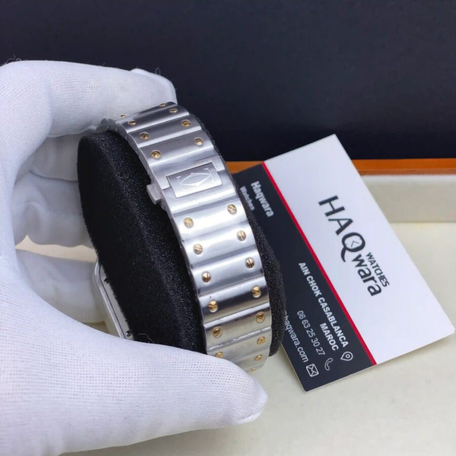 Cartier Santos Argenté Doré Gris Automatique Hommes