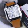 Cartier Santos Argenté Orange Cuire Automatique Hommes