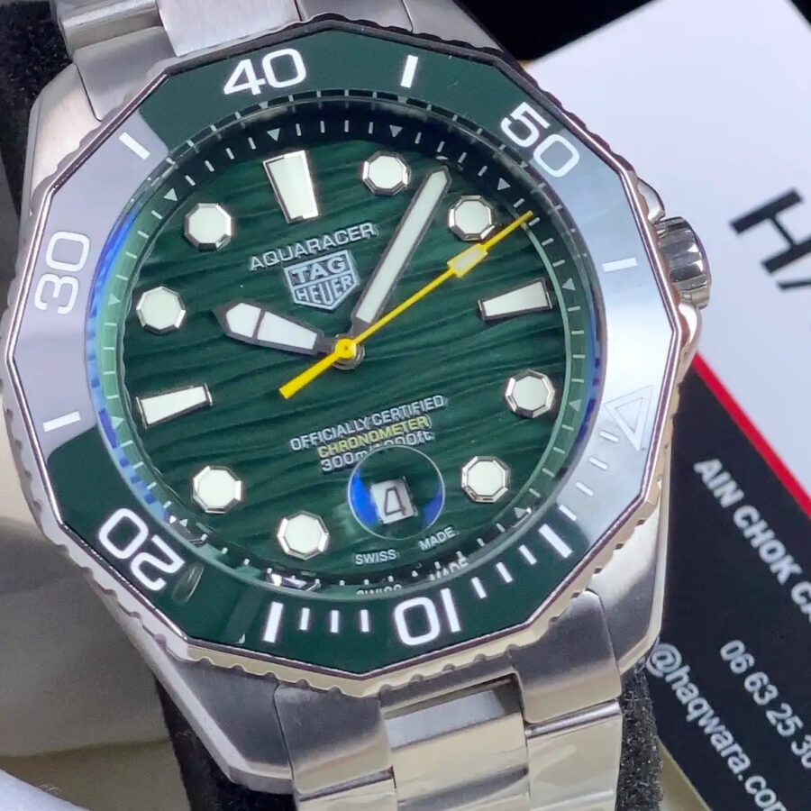 Tag Aquaracer Argenté Vert Automatique Hommes