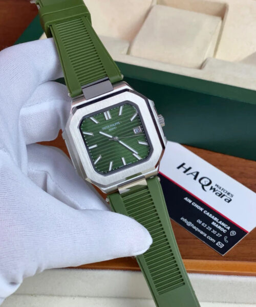 Patek Philippe Cubitus Argenté Vert Silicone
