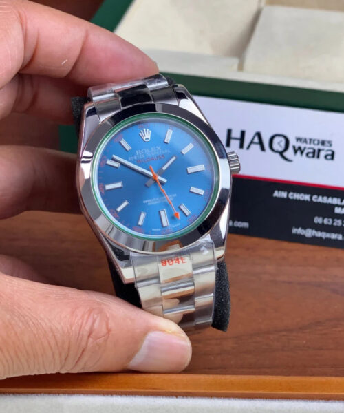 Rolex Milgauss Argenté Bleu