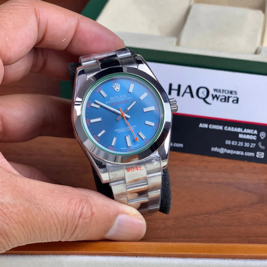 Rolex Milgauss Argenté Bleu
