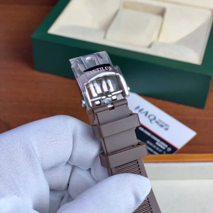 Patek Philippe Cubitus Argenté Marron Silicone