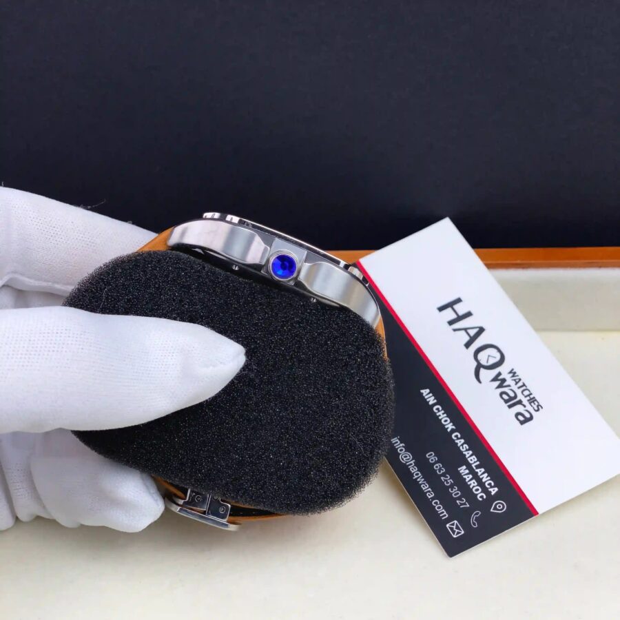 Cartier Santos Argenté Orange Cuire Automatique Hommes