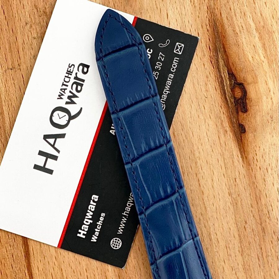 Cartier Santos Argenté Bleu Cuire