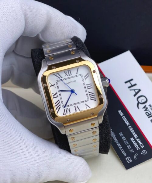 Cartier Santos Argenté Doré Femmes