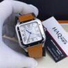 Cartier Santos Argenté Orange Cuire Automatique Hommes