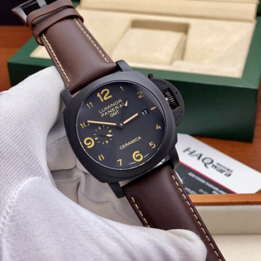 Panerai GMT Chiffres Automatique Noir Marron