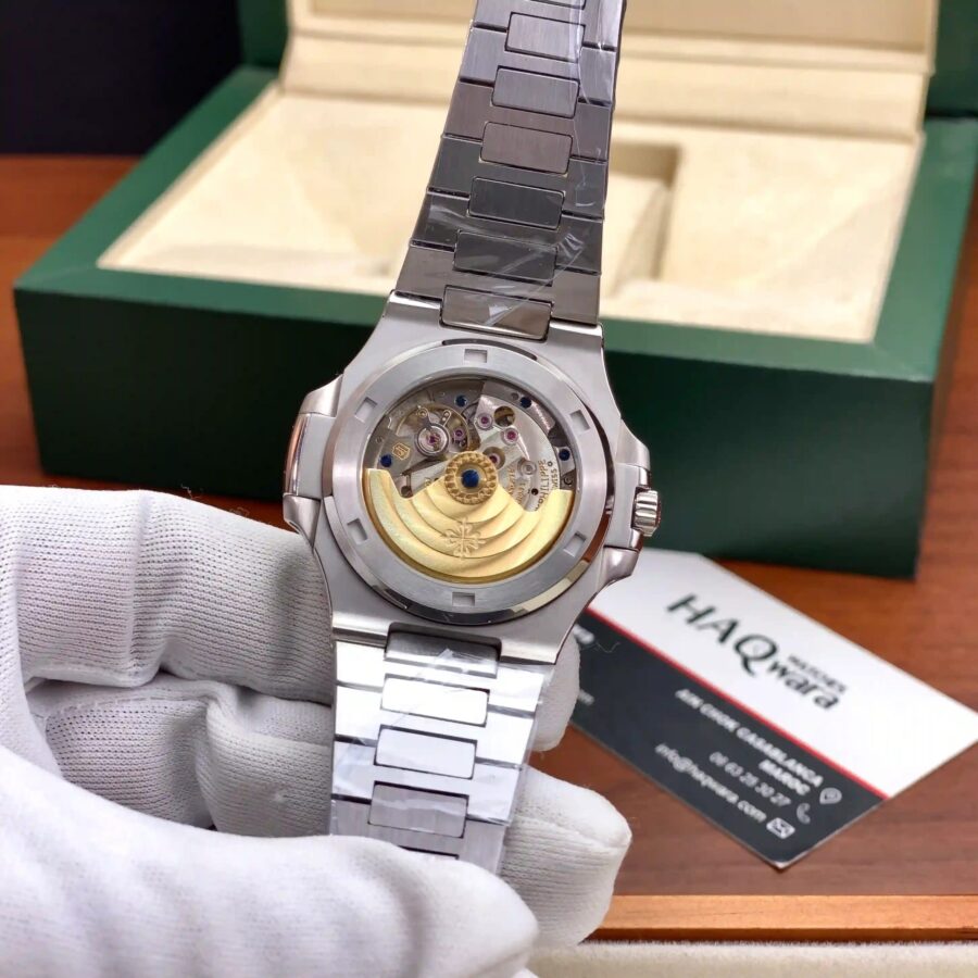 Patek Philippe Nautilus Argenté Noir Hommes