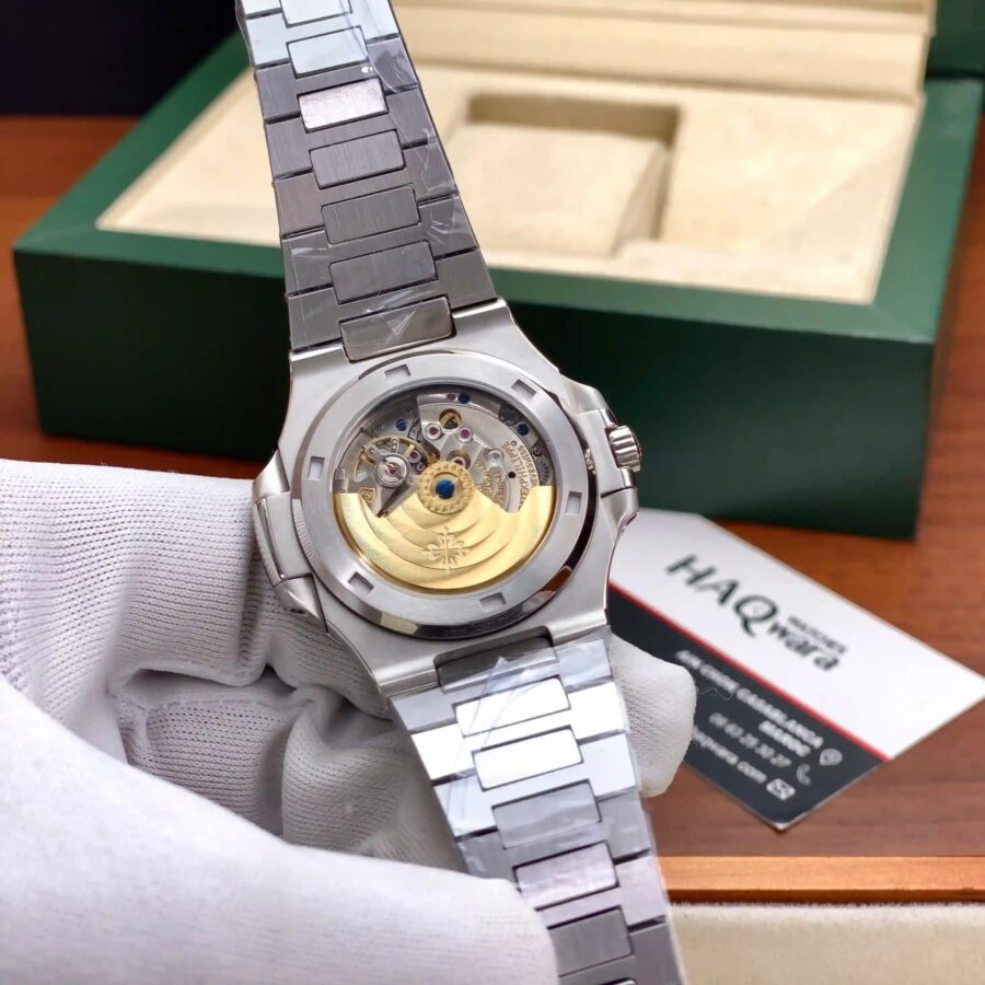 Patek Philippe Nautilus Argenté Noir Hommes