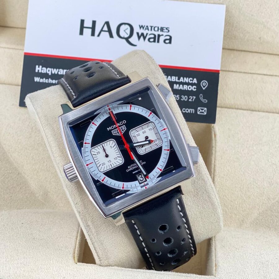 Tag Monaco Argenté Noir Panda