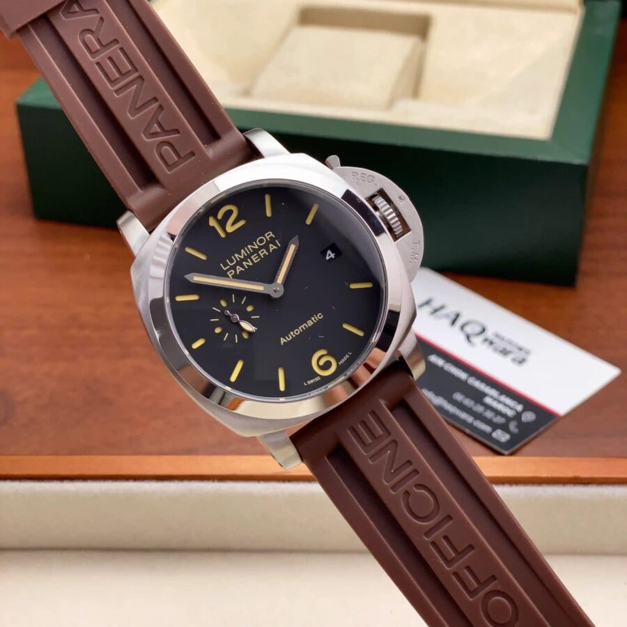 Panerai Luminor Argenté Marron Silicone