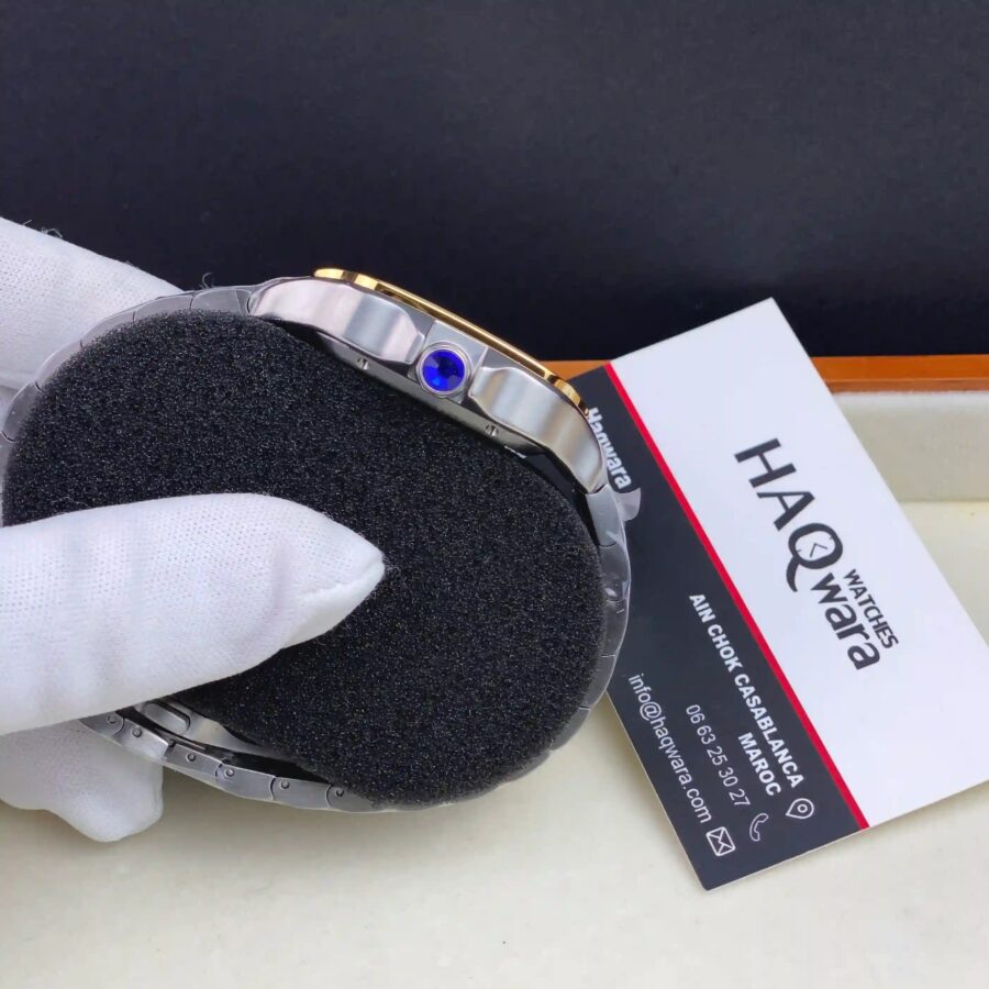 Cartier Santos Argenté Doré Gris Automatique Hommes