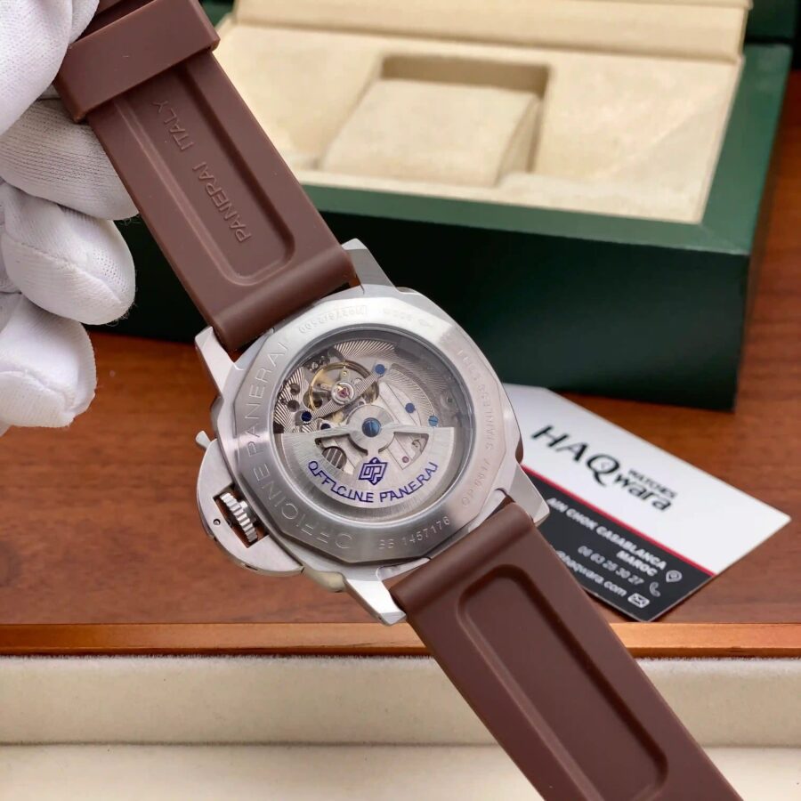 Panerai Luminor Argenté Marron Silicone