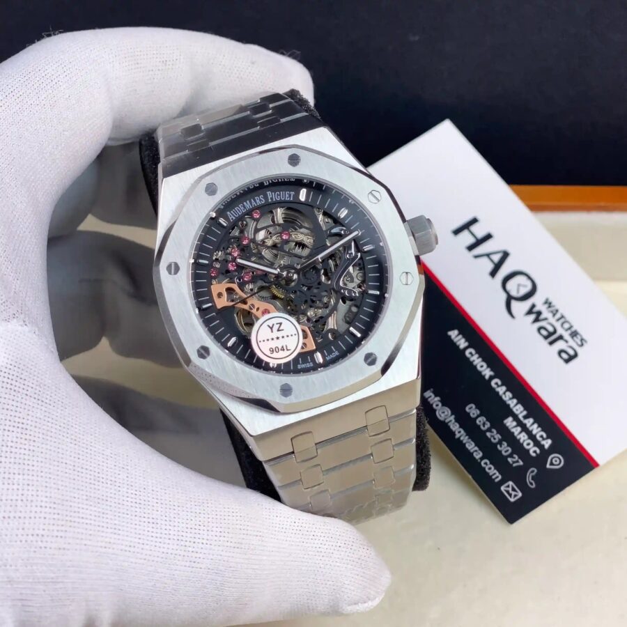 8702E407-F7F7-4A6E-A4A5-134B03B7D8E7 AP Royal Oak Argenté Noir Skeleton