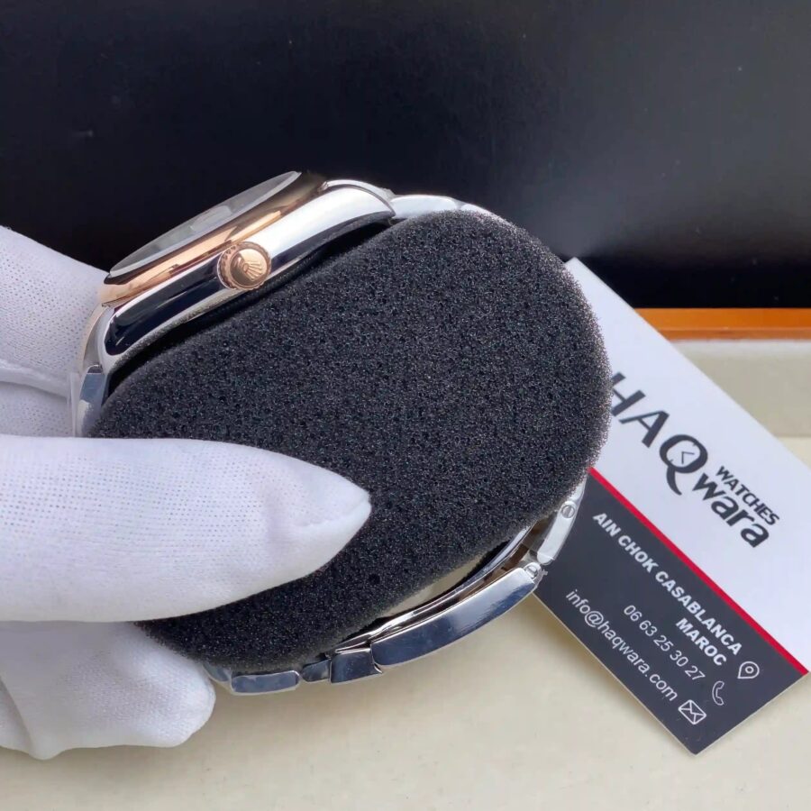 Rolex Date Just Argenté Rose Oyster Femmes