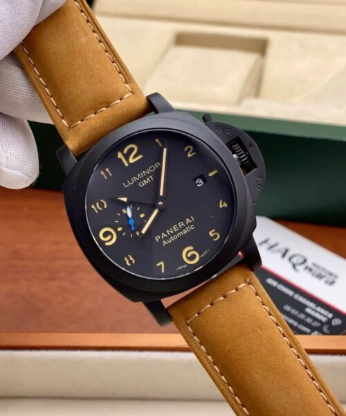 Panerai GMT Chiffres Automatique Argenté Marron