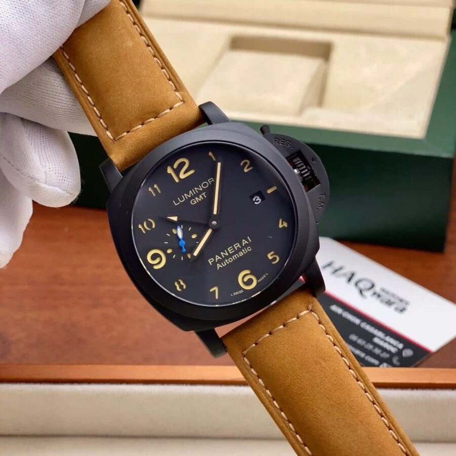 Panerai GMT Chiffres Automatique Argenté Marron
