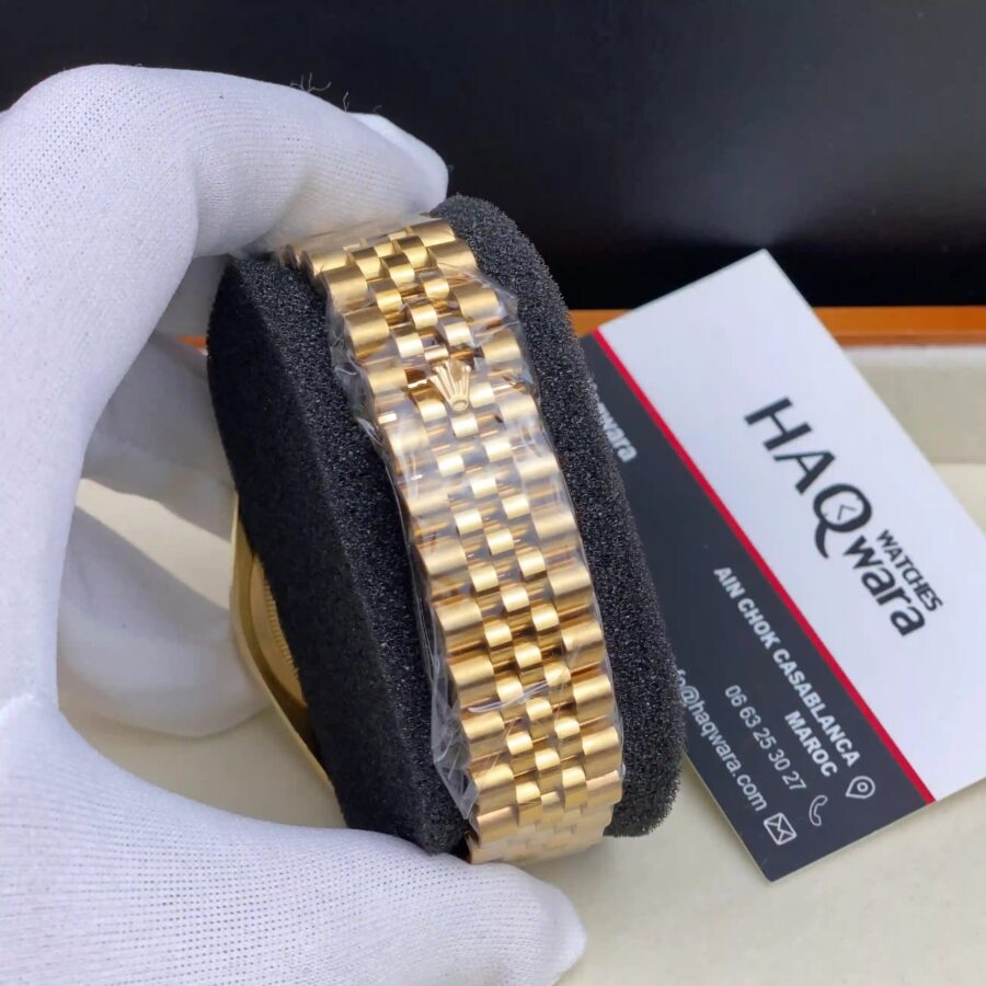 Rolex Date Just Doré Bleu Femmes