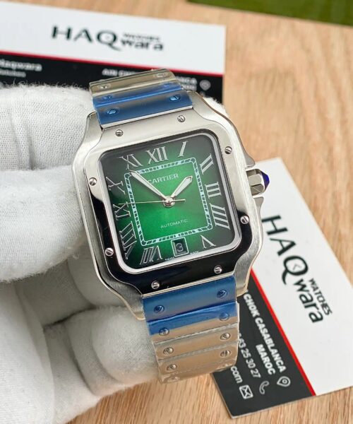 Cartier Santos Argenté Vert