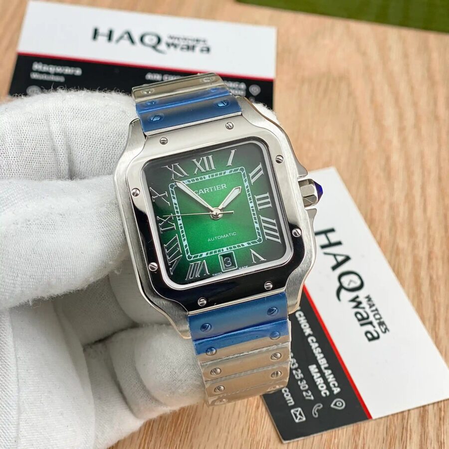 Cartier Santos Argenté Vert