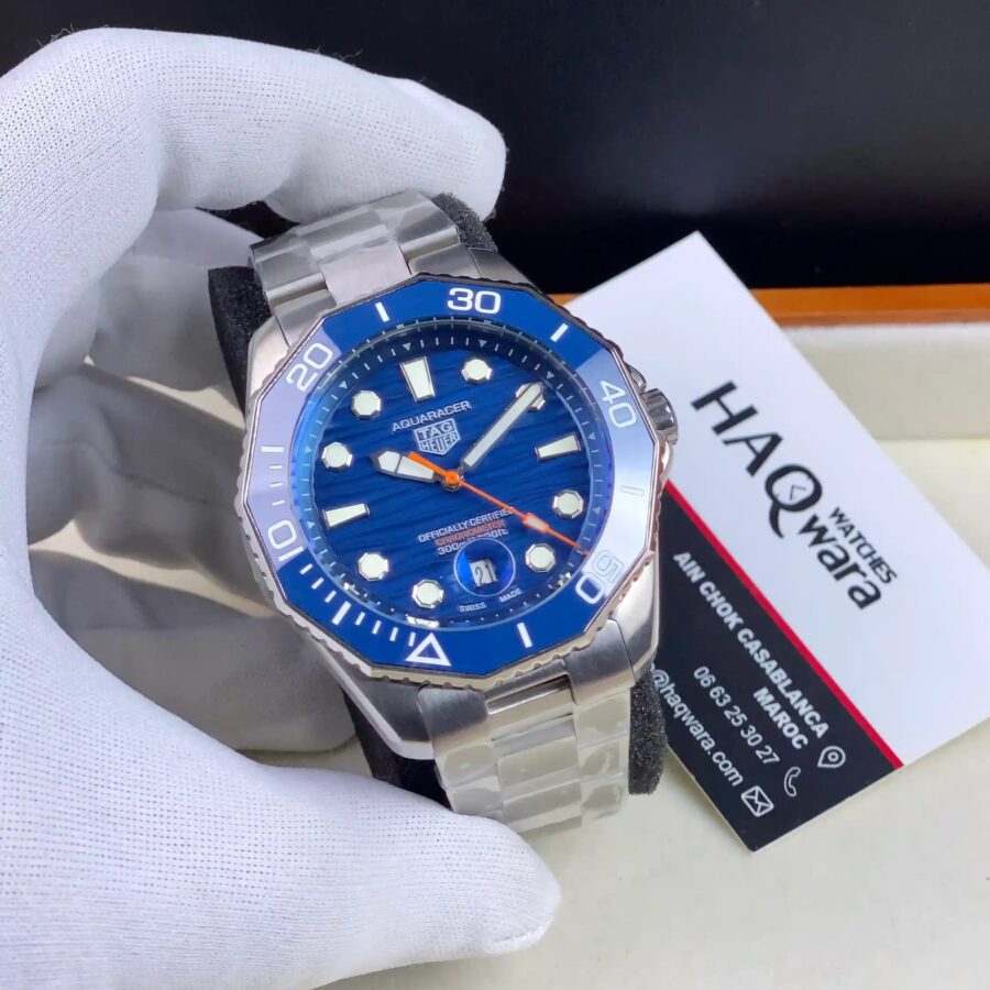Tag Aquaracer Argenté Bleu Automatique Hommes