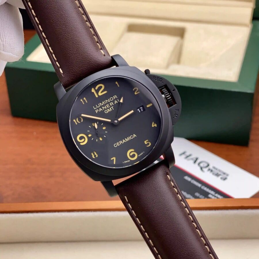 Panerai GMT Chiffres Automatique Noir Marron