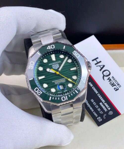 Tag Aquaracer Argenté Vert Automatique Hommes