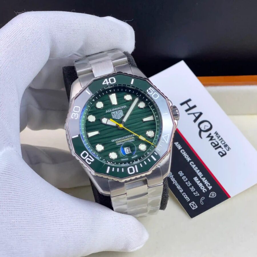 Tag Aquaracer Argenté Vert Automatique Hommes