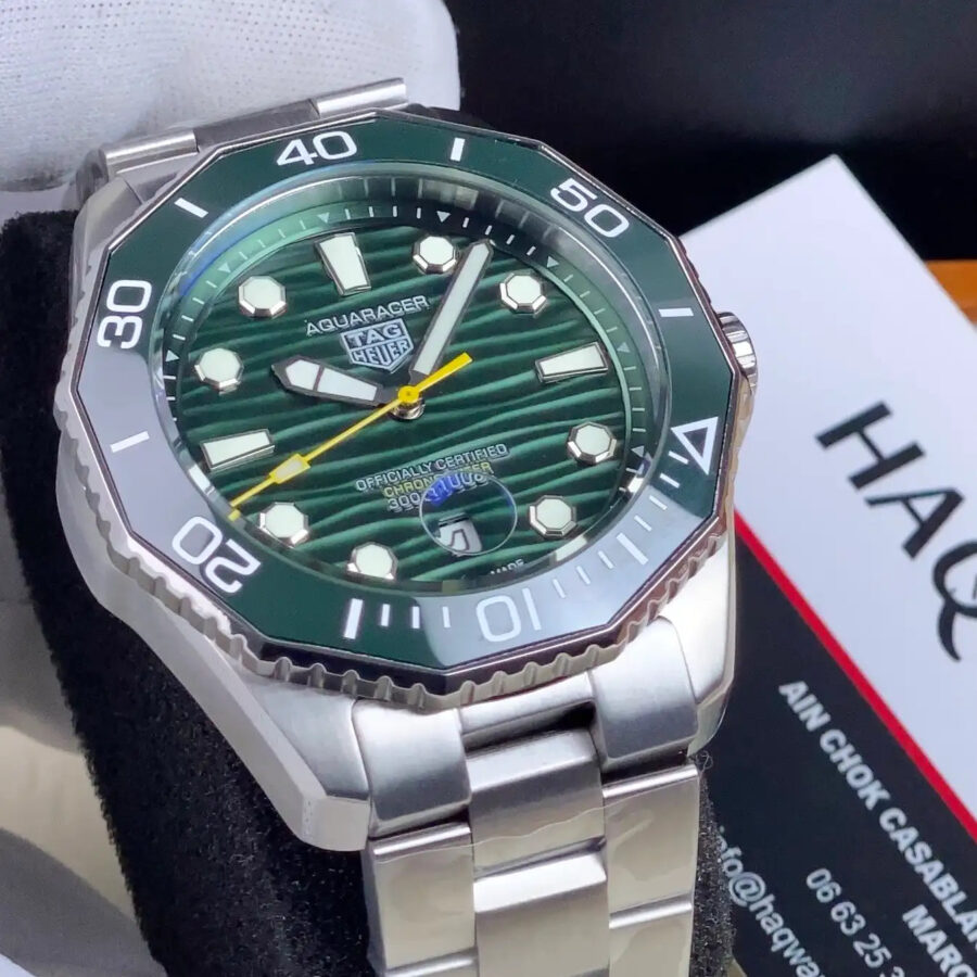 Tag Aquaracer Argenté Vert Automatique Hommes