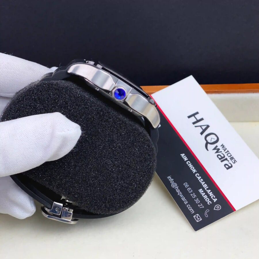 Cartier Santos Argenté Noir Automatique Hommes