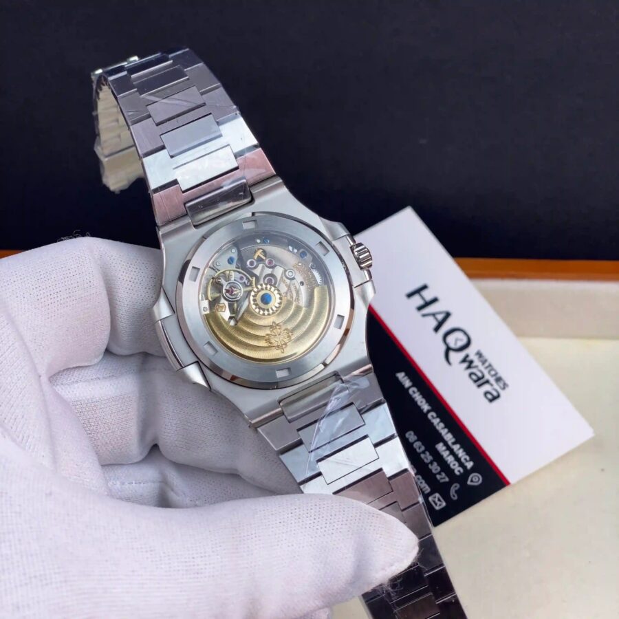 C5ED8B9E-95FB-494C-BB9A-E9B3AE492BB2 Patek Philippe Nautilus Argenté Vert Hommes