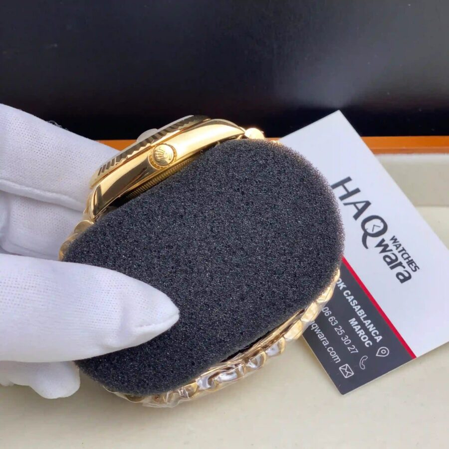 Rolex Date Just Doré Bleu Femmes