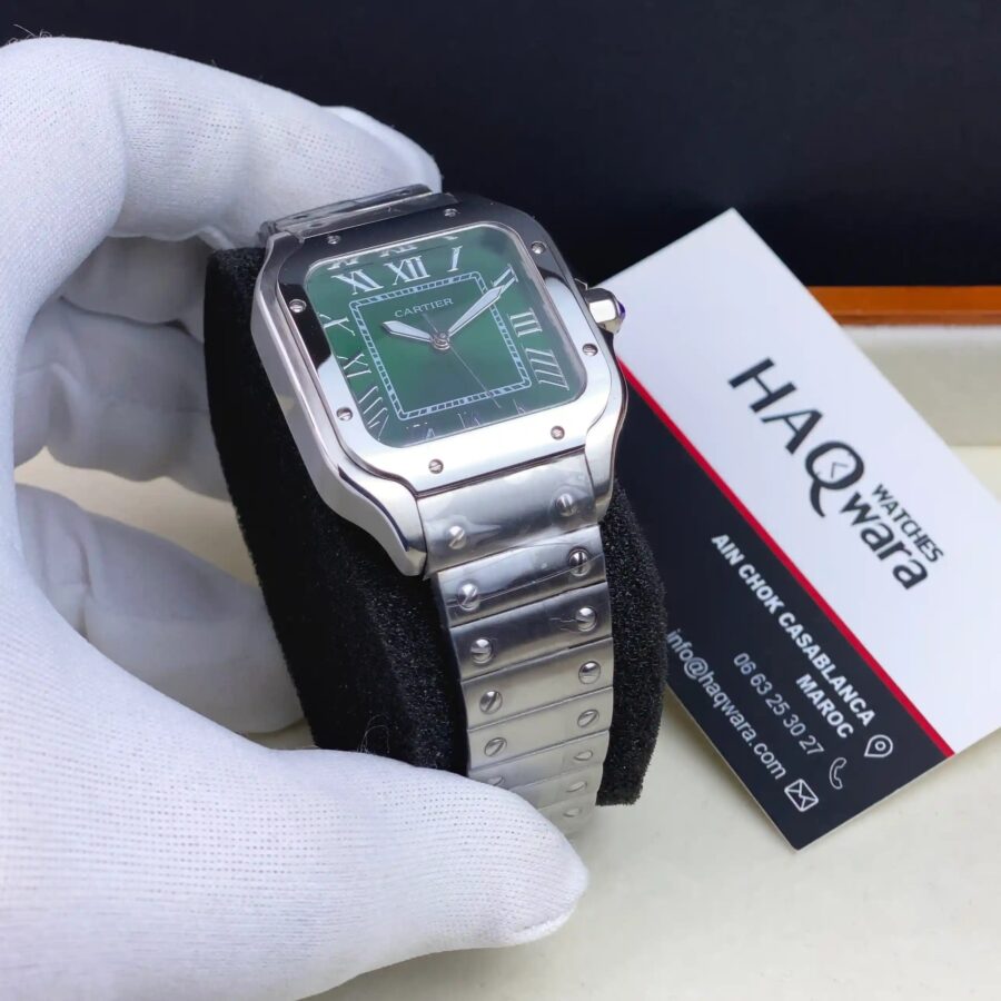 Cartier Santos Argenté Vert Femmes