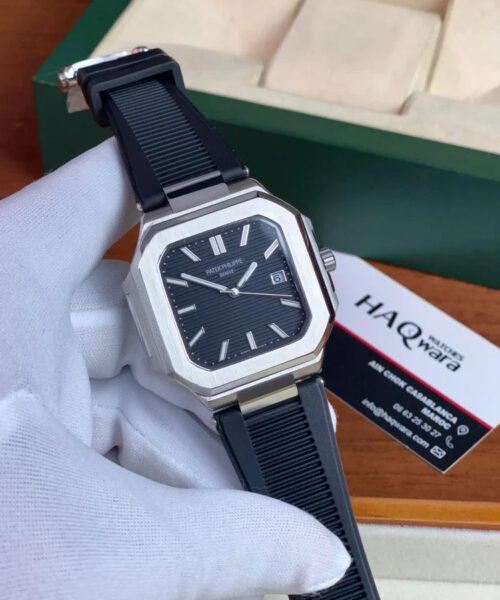 Patek Philippe Cubitus Argenté Noir Silicone